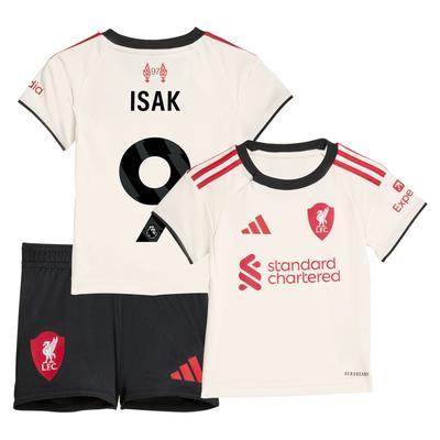 Liverpool adidas Auswarts-babykit 2025-26 mit Aufdruck Isak 9 Image
