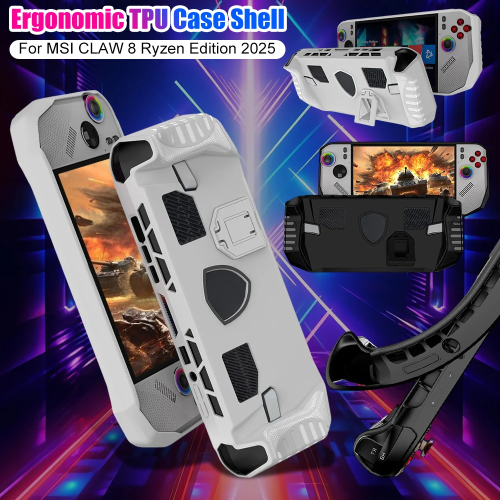 TPU-Schutzhülle für MSI CLAW 8 Ryzen Edition 20225, Spielekonsole, ergonomische gebogene Halterung, stoßfeste harte Schutzhülle Image