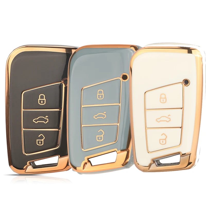 Jingyuqin TPU Fernbedienung Auto Schlüssel Fall Abdeckung für Volkswagen VW Magotan Passat B8 Golf Sitz Skoda Superb A7 Kodiaq Schützen Zubehör Image