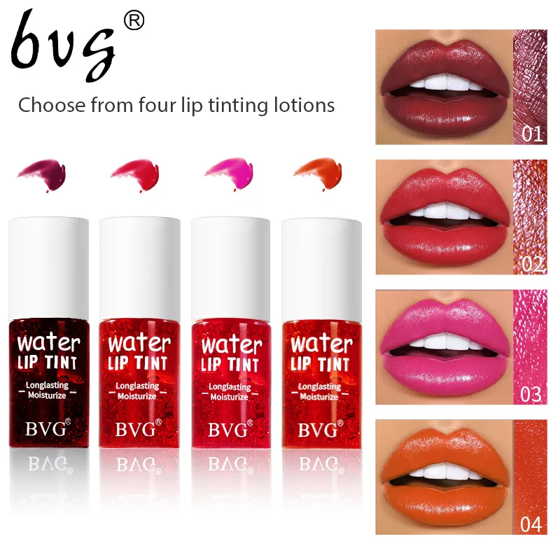 Lip Staining Liquid Lip Glaze Staining Bite Makeup Nicht verblassender, langanhaltender, feuchtigkeitsspendender Lipgloss Sweetheart Transparent und zehn Image