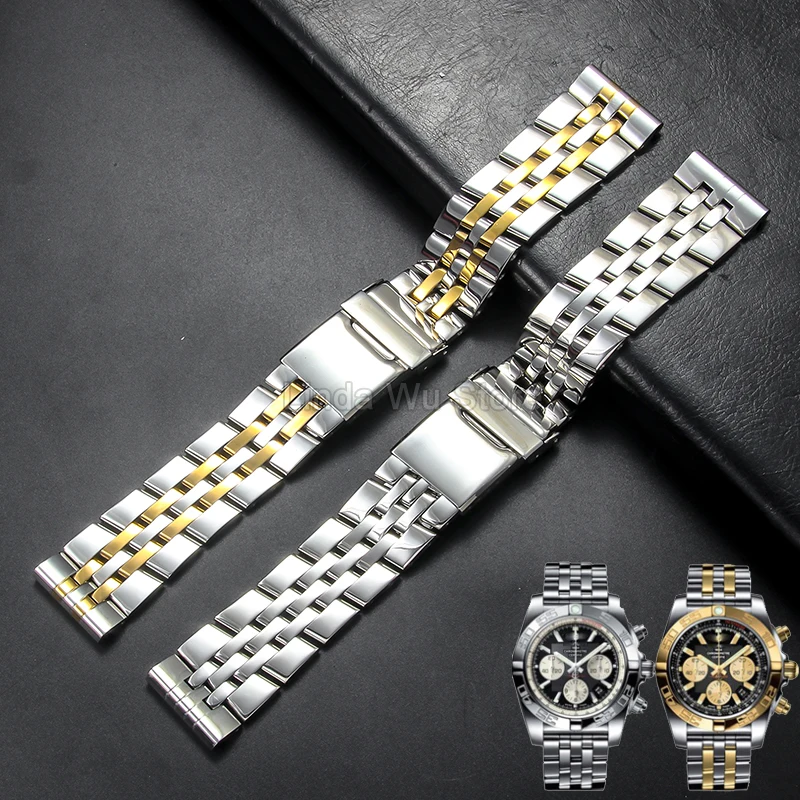 Für Breitling Edelstahl-Uhrenarmband Herren Timing Super Ocean Second Generation Avengers Uhrenarmband-Zubehör 22 mm 24 mm Image
