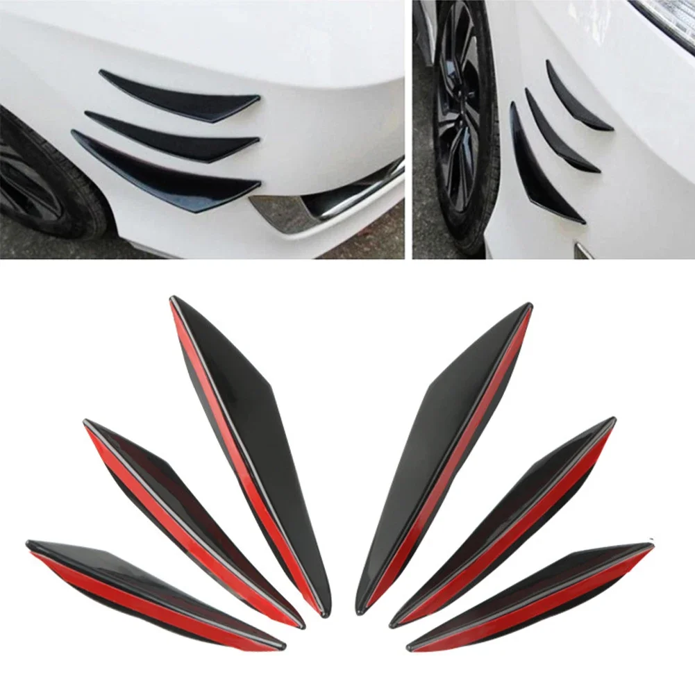 4/6 stücke universal Frontschürze Lip Dekoration Diffusor Splitter Flossen Körper Spoiler Canards Wertigkeit Kinn Auto Tuning Canard decor Image