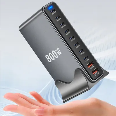 Neue 800W GaN Desktop Ladegerät PD3.1 USB-C Schnelle Ladegerät 10-Port Schnelle Ladestation Adapter für mobile & Tablets Dropshipping