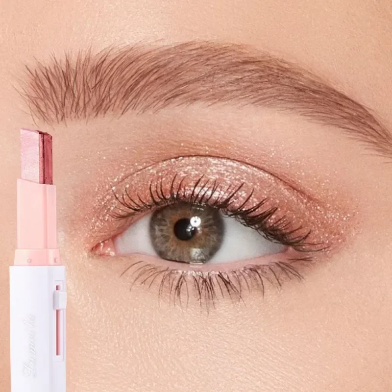 Doppel Farbe Perlglanz Lidschatten Stick Glitter Lidschatten Make-Up Wasserdicht Schimmer Seide Eyeliner Kosmetik Schönheit Make-Up-Tools Image