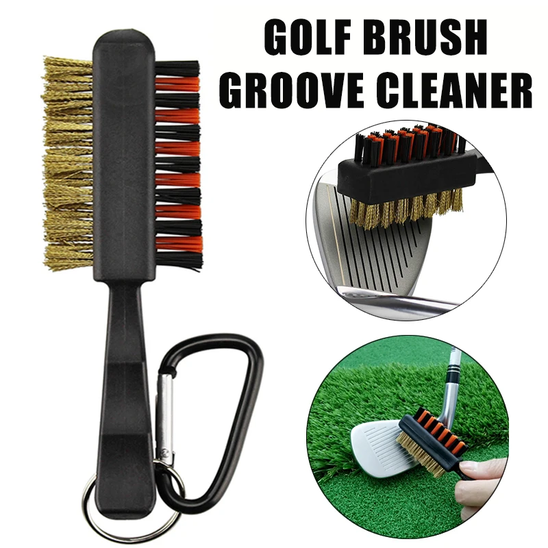 1/2 Stück Golfschlägerbürste, Rillenreiniger, doppelseitige Werkzeuge, tragbares Metall, leichtes Nylon-Zubehör für Eisen Image