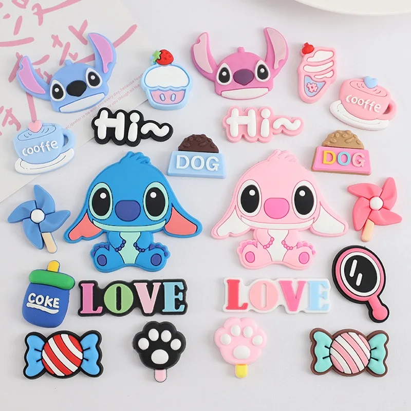 22-100 Stück/Set Cartoon Stitch Schuh-Charms für DIY Armbänder, Sandalen und Schuhe - Zubehör für Kinderpartys und Geschenke