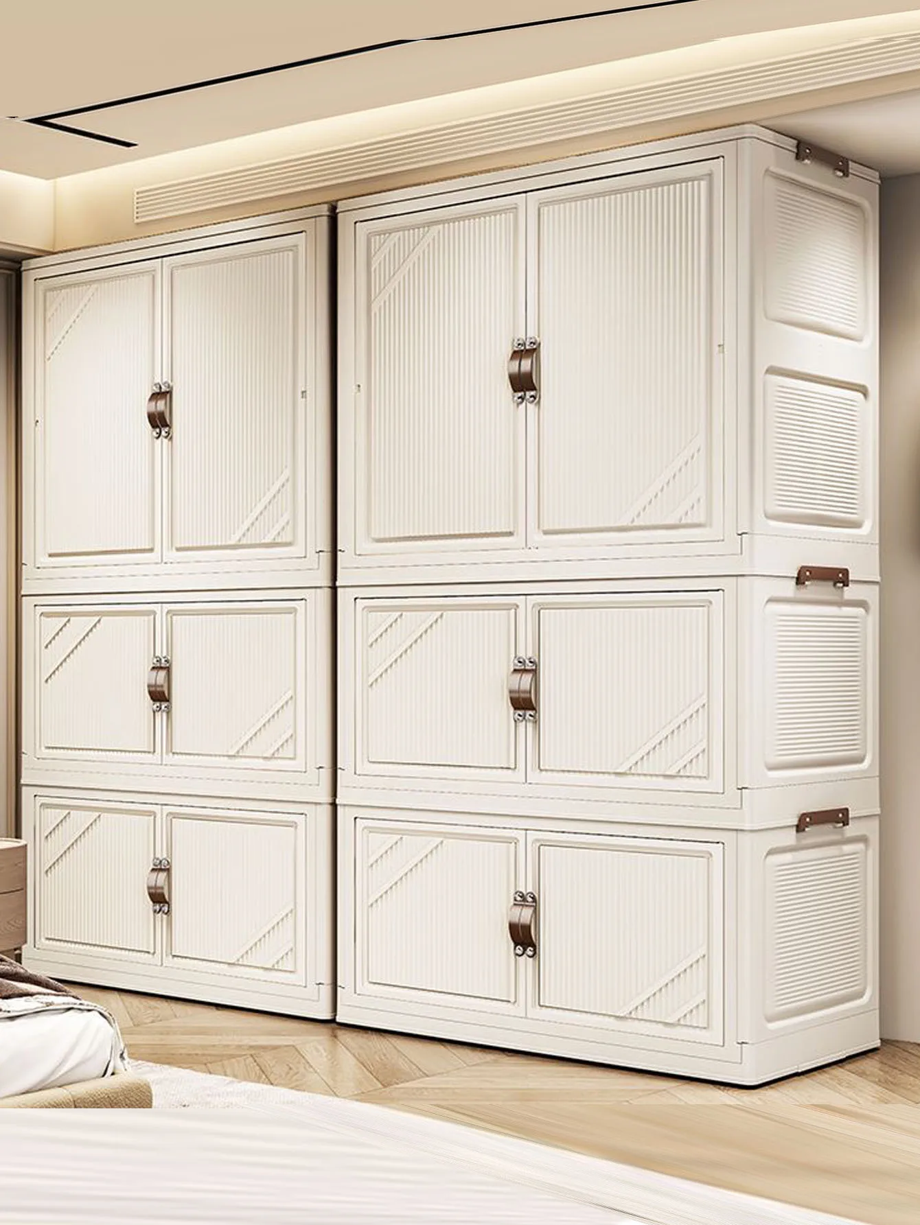 Kleiderschrank, einfache Montage, Zuhause, Schlafzimmer, Kleiderschrank, hängende Kleidung, Aufbewahrungsschrank, langlebiger, faltbarer Kunststoffschrank zur Miete