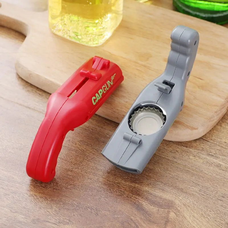 Kappe Pistole Bier Flasche Opener Tragbare Getränke Trinken Öffnung Pistole Kappe Launcher Küche Party Versorgung Bar Werkzeug Küche Zubehör Image