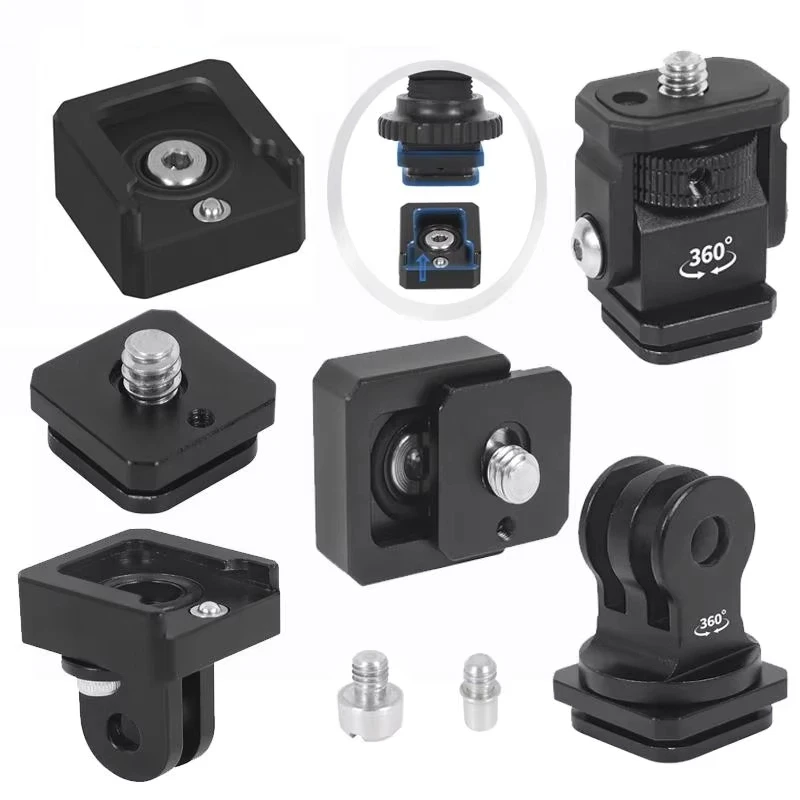 Kalte Schuh Halterung 1/4 Anti-lose Schnell Release Platte Mini Monitor Halter Stativ Kugelkopf Adapter für GoPro DJI Mic licht Halterung Image