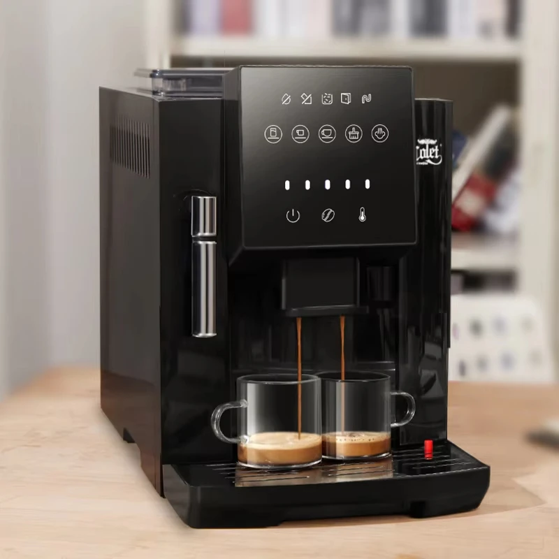 CAFOVO ACM7S Vollautomatische 19-Bar-Kaffeemaschine, Kaffeebohnenmühle, Milchschaum, Espressomaschine, Heißwasser und Milchschaum