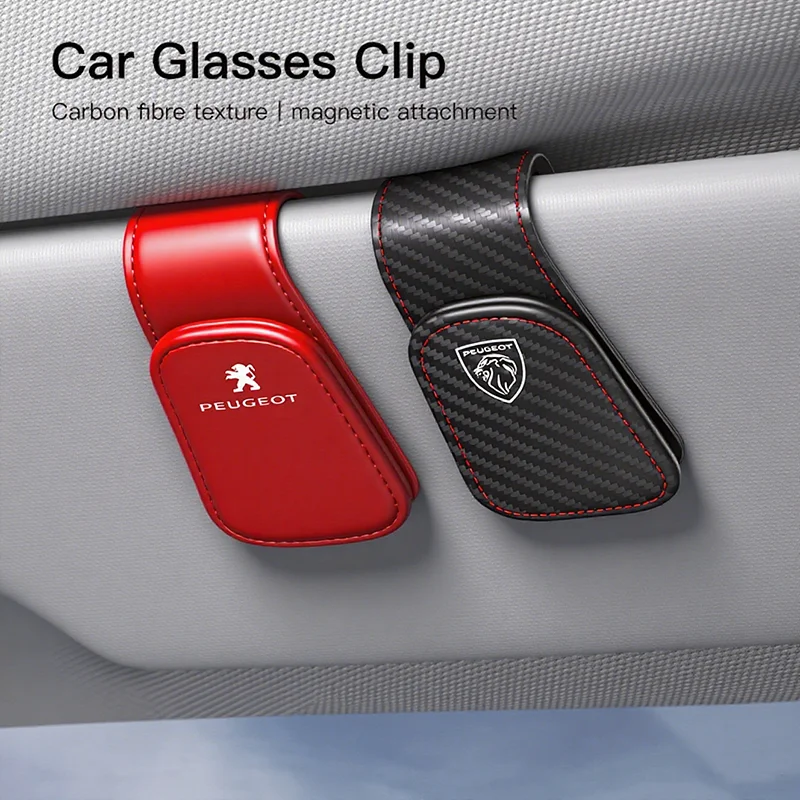 Clip de rangement pour lunettes de pare-soleil de voiture Peugeot, accessoires pour Peugeot 107 408 4008 308 3008 5008 508 2008 208 301 106 205 307