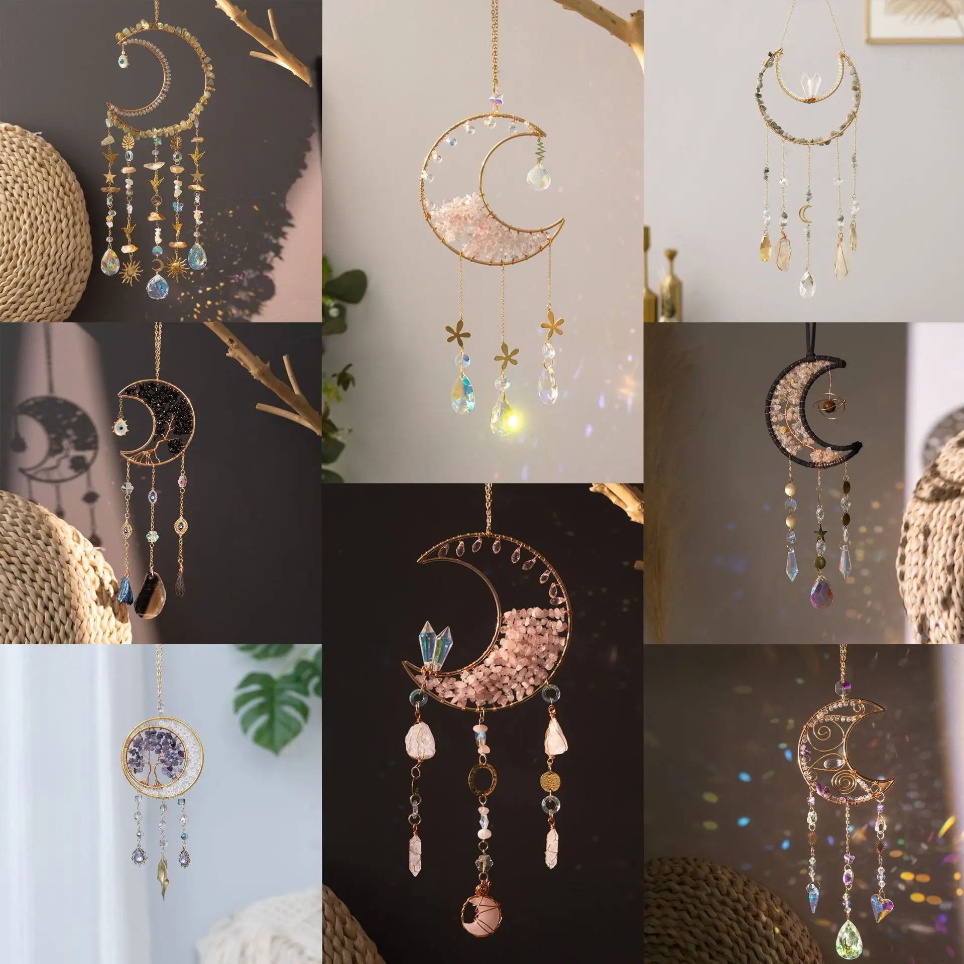 Garten-Sonnenfänger aus Naturstein mit Baum des Lebens, Traumfänger, Windspiel, В Сhoa dhвankiут Hati Raumdekoration Image