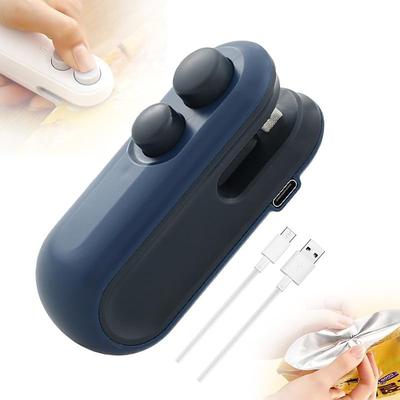 Mini Bag Sealer with Cutter and Magnet Portable Heat Sealing Machine for Snack, Chip, Cookie Plastic Bags – Handheld Sealer with Magnetic Design, 16W Power, Includes Charging Cable