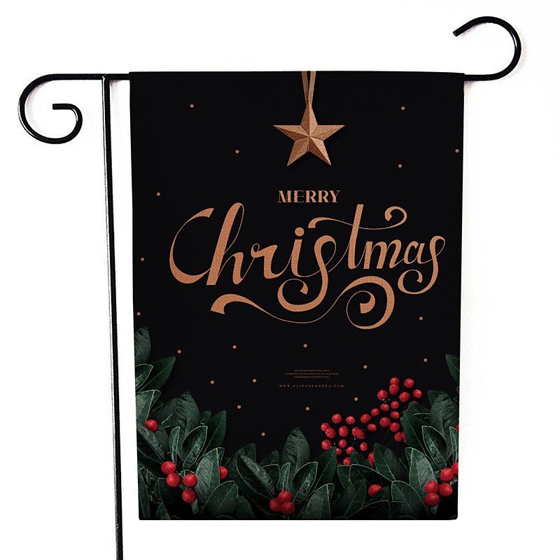 Christmas Garden Flag, Double-Sided Printed Linen Yard Banner, Holiday Outdoor Decoration Flag for Lawn, Porch, and Garden