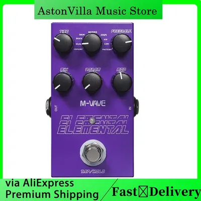 M-vave 2024 Elemental Digital Delay Pedal New Guitar Effect with 9 Modes TAP/HOLD Support for Enhanced Performance