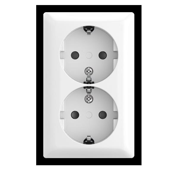 Busch-Jaeger SCHUKO Doppelsteckdose AP 202 EAPBJ-524 2TKA00005531 Image