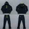 SY-158 Jogging Streetwear Felpe con cappuccio Pantaloni Set Tuta Abbigliamento uomo Y2k Felpe in cotone Top Pantaloni Abbigliamento uomo Nero