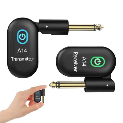Electric Guitar Wireless Transmitter and Receiver 2.4GHz Built-in Rechargeable Wireless Audio Transmission System, Guitar Access