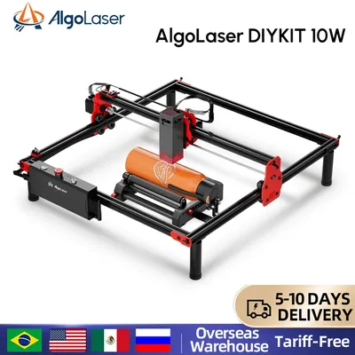 Algolaser 10W Laser Engraver DIY Kit CNC Laser Cutter Engraving Machine with Honeycomb Table & Extension Kit & Rotary Roller