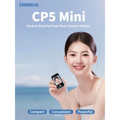 Shimbol CP5 Mini Magnetic Cell Phone Vlog Self Timer Monitor Screen Using Rear Camera Monitor For Live Streaming Creating