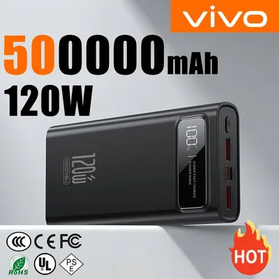 VIVO 3C Certification 200000mAh High Capacity 120W Super Fast Charging Power Bank Battery Display Power Bank For Iphone Xiaomi