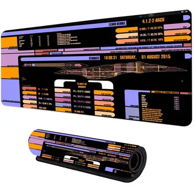 Starship Blueprint Pad Desk Pad Mouse Pad Gamer Computer Cabinet Star Trek Game Office Accessories Keyboard Anime Extended Large
