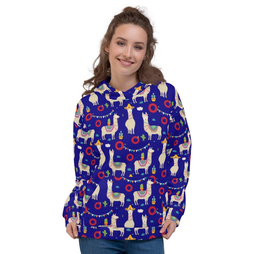 Felpa con cappuccio unisex Llama Red Circle Donut, ispirata ai Phish, Phish Donut, Felpa con cappuccio Phish, Red Circle Donut