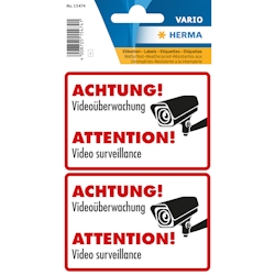 Hinweisetiketten -Videoüberwachung- 2 St.