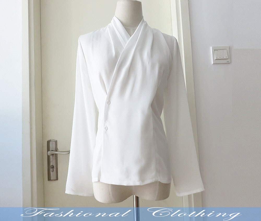 camicia bianca primavera estate autunno camicia donna abbigliamento donna camicia manica lunga camicia camicia in chiffon ufficio camicia camicetta to