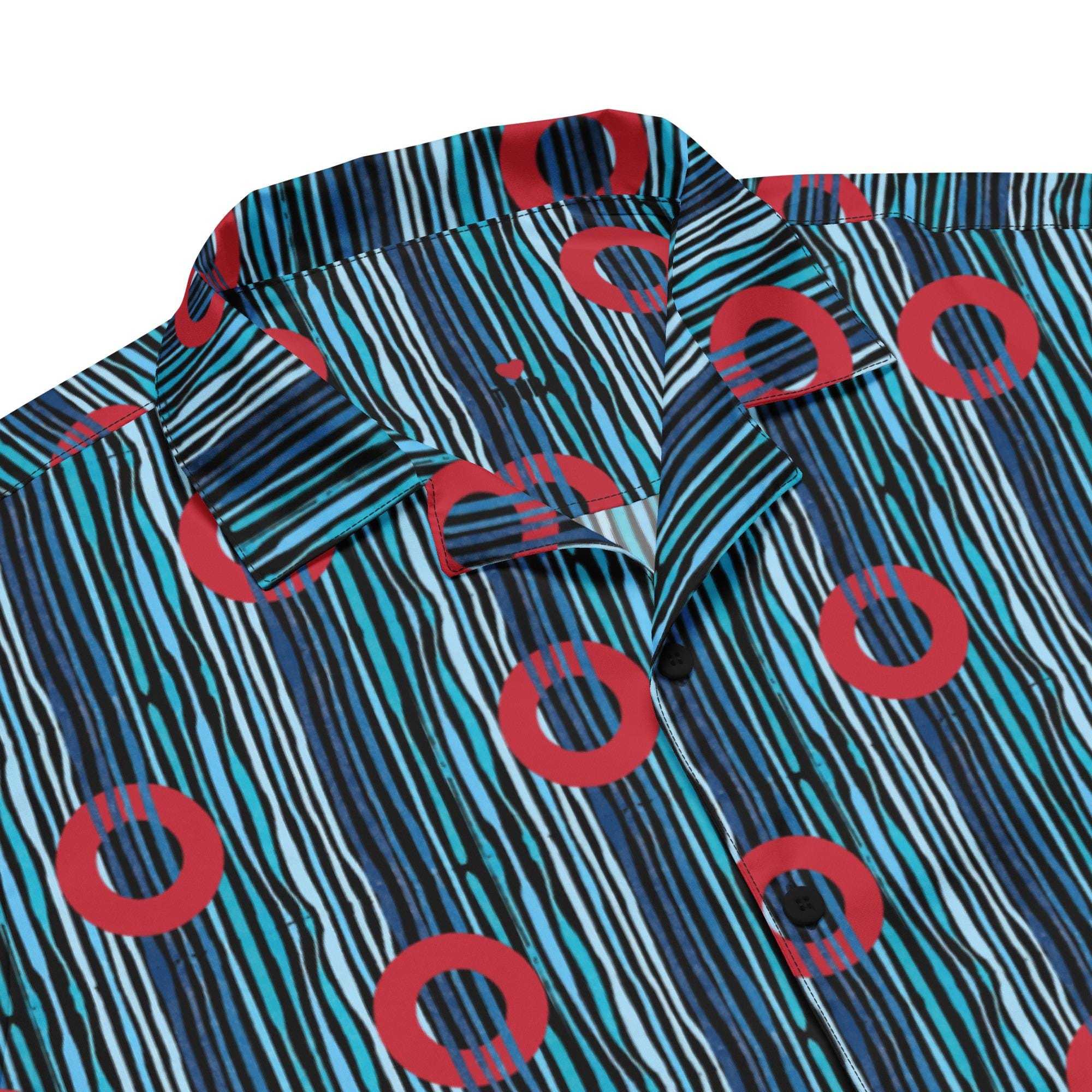 Camicia Phish Red Circle Donut Waves con bottoni - Regalo per uomo Phish - Camicia Red Circle Donuts - PHISH RUBY Waves