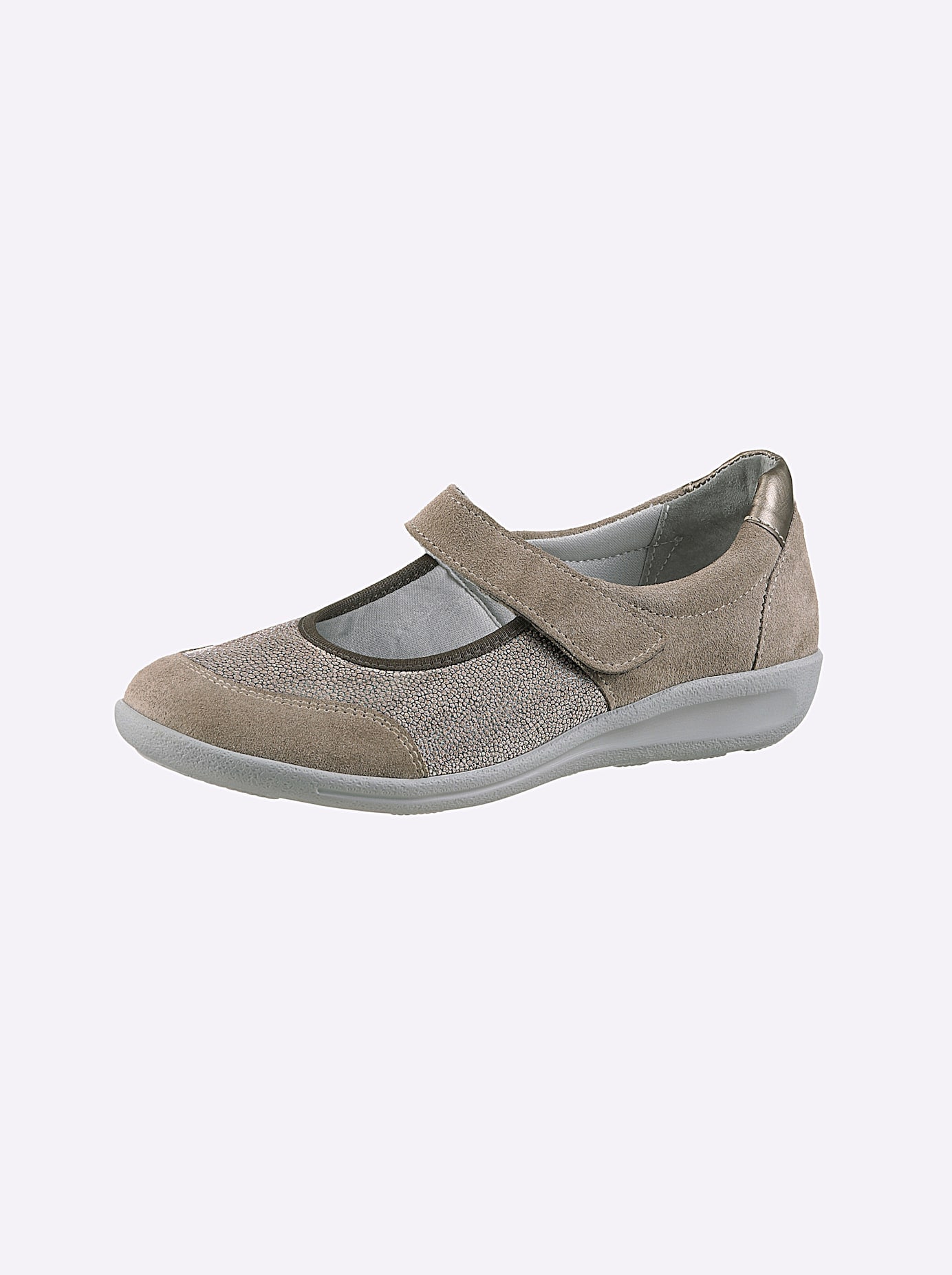 Klettschuh CASUAL LOOKS, Damen, Gr. 38, beige (sesam), Textil, Veloursleder, Schuhe