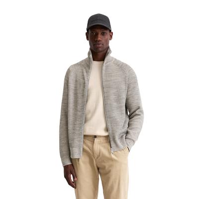 Cardigan MARC O'POLO "aus Baumwoll-Schurwoll-Mix", Herren, Gr. 3XL, multi, heavy knit, Obermaterial: 68% Baumwolle, 17% Schurwolle, 8% Polyamid, 7% Polyester, unifarben, casual, regular fit, Rundhals, Langarm Strickbündchen, Strickjacken Image