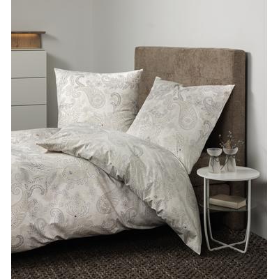 Bettwäsche JANINE "Soft-Cotton71001 0", beige (natur), B/L: 155cm x 200cm, , Linon, B/L: 80cm x 80cm, Linon, Obermaterial: 100% Baumwolle, Bettwäsche, mit Reissverschluss Image
