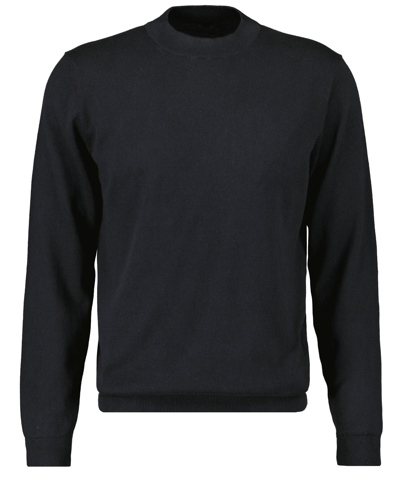 Rundhalspullover RAGMAN, Herren, Gr. 58, schwarz, 95% Baumwolle 5% Kaschmir, hoch geschlossener Ausschnitt, Pullover Image