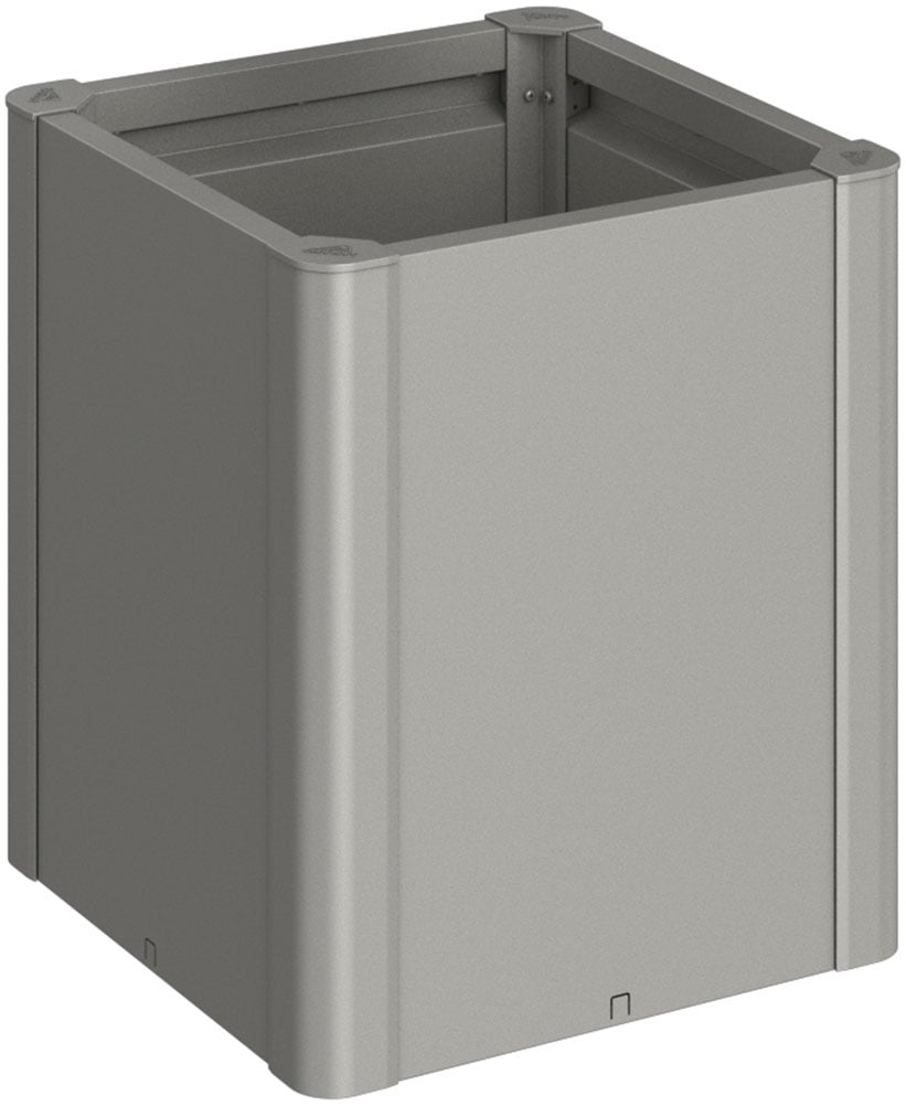 Hochbeet BIOHORT "BELVEDERE midi 0,5x0,5; verschiedene Farben", grau (quarzgrau, metallic), B:54,7cm H:61cm T:54,7cm, Stahl, Pflanzgefäße, 53x53x61 cm, extrem langlebig, aus Metall