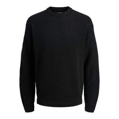 Rundhalspullover JACK & JONES "JJKAITO KNIT CREW NECK BF", Herren, Gr. XL, schwarz, Strick, Obermaterial: 70% Polyacryl, 30% Baumwolle, unifarben, modisch, relaxed fit normal, Rundhals, Langarm, Pullover Image