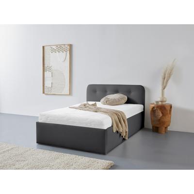 Polsterbett "Rostock", schwarz, L:210cm, Bezug 100% Polyurethan, Polsterung: Polsterwatte, Material Gestell: gepolsterter Holzwerkstoff, WESTFALIA SCHLAFKOMFORT, Betten, auch mit Stauraum und Kopfteilverstellung erhältlich Image