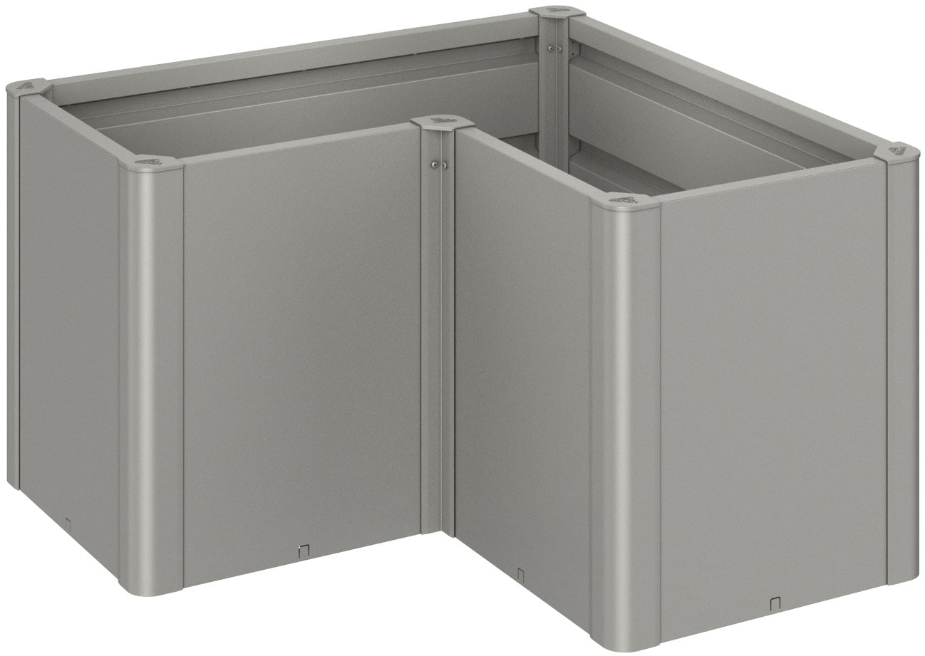 Hochbeet BIOHORT "BELVEDERE L-Form midi 1, verschiedene Farben", grau (quarzgrau, metallic), B:103,1cm H:61cm T:103,1cm, Stahl, Pflanzgefäße, 102x102x61 cm, extrem langlebig, aus Metall