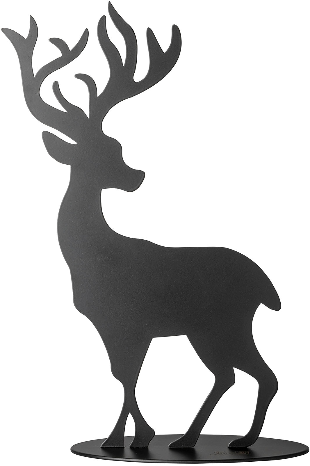 Weihnachtsfigur FINK "Hirsch JASPER", schwarz, B:10cm H:20cm T:5cm, Eisen, Dekofiguren, Weihnachtsdeko aus Eisen