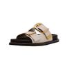 Pantolette STEVE MADDEN "STEVE MADDEN Pantoletten Leder", Damen, Gr. 37, weiß (sanftes weiß), Leder, casual, Schuhe