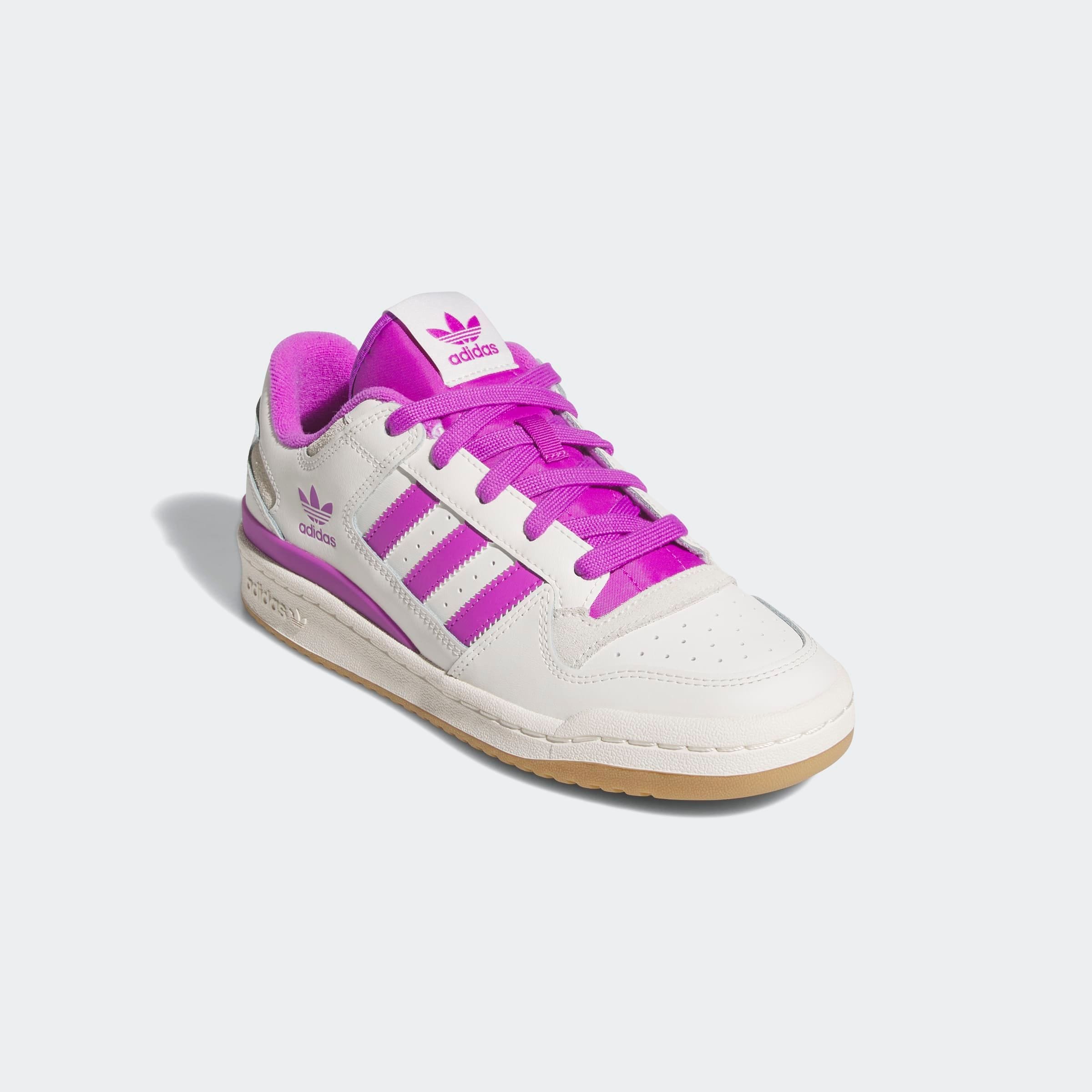 Sneaker ADIDAS ORIGINALS "FORUM LOW CL", Gr. 40, lila (cloud weiß, lila burst, cream weiß), Leder, sportlich, Schuhe