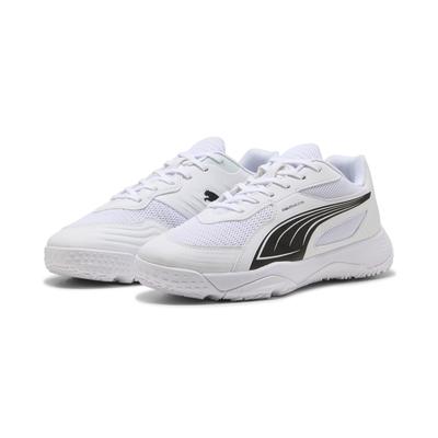 Hallenschuh PUMA "SOLARFLASH III JR", Gr. 38, schwarz-weiß (puma weiß, puma schwarz), Textil, sportlich, Schuhe Image