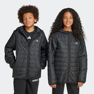 Outdoorjacke ADIDAS SPORTSWEAR "J ESS L PAD JKT", Kinder, Gr. 140, schwarz (schwarz, reflective silber), Obermaterial: 100% Polyester, sportlich, Jacken Image