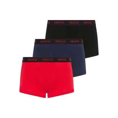 Trunk HUGO UNDERWEAR "TRUNK TRIPLET PACK", Herren, Gr. XL (54), bunt (rot, blau, schwarz), Jersey, Obermaterial: 95% Baumwolle, 5% Elasthan, eng, Unterhosen, mit Logoschriftzug auf dem Bund Image