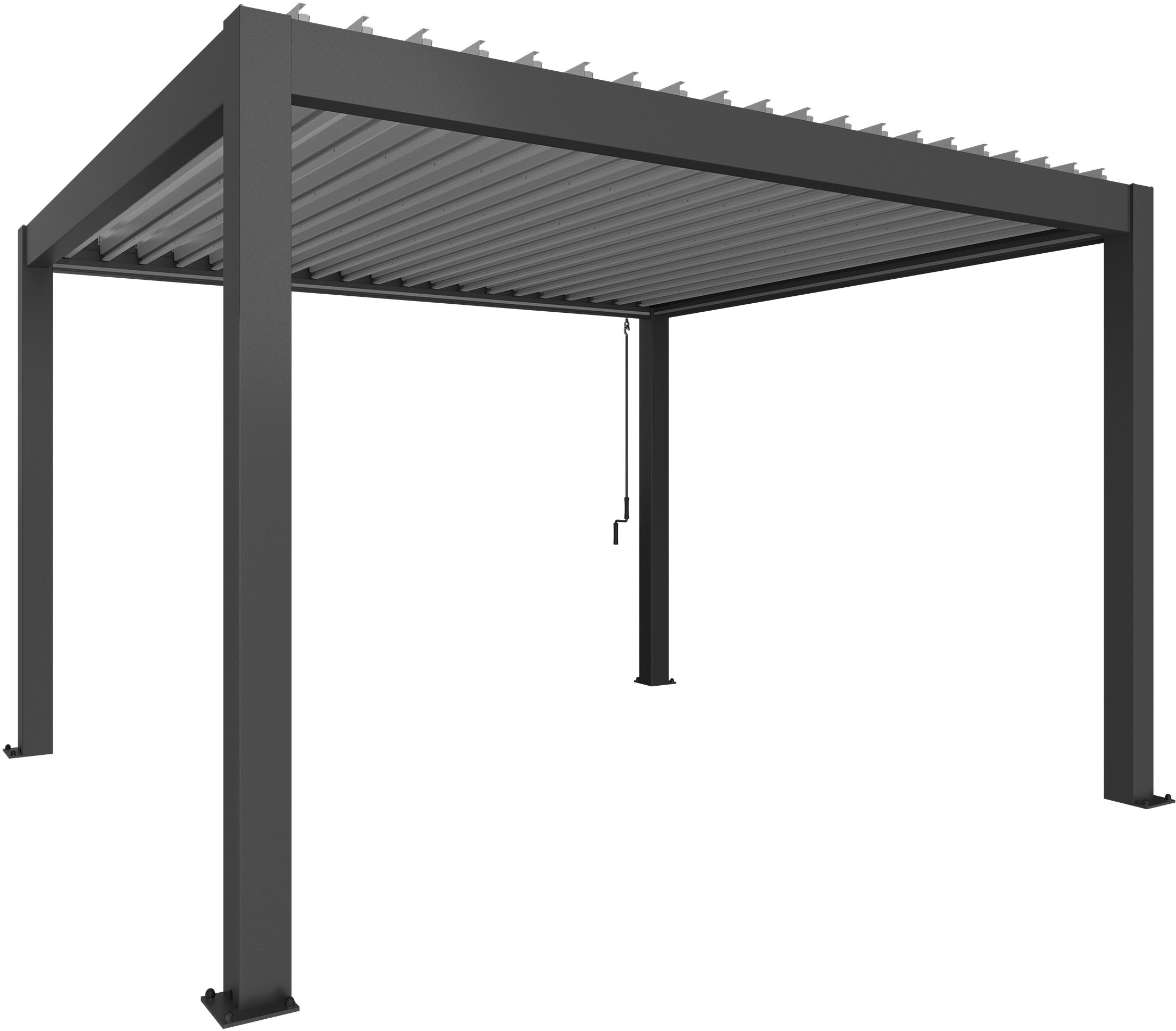 Pergola BIOHORT "4x3,5 m, verschiedene Farben", grau (dunkelgrau, metallic), B/H/T: 404,5cm x 367,5cm, Pergolen, 404,5x367,5x264 cm, ausgezeichnet mit dem Red Dot Design Award Image