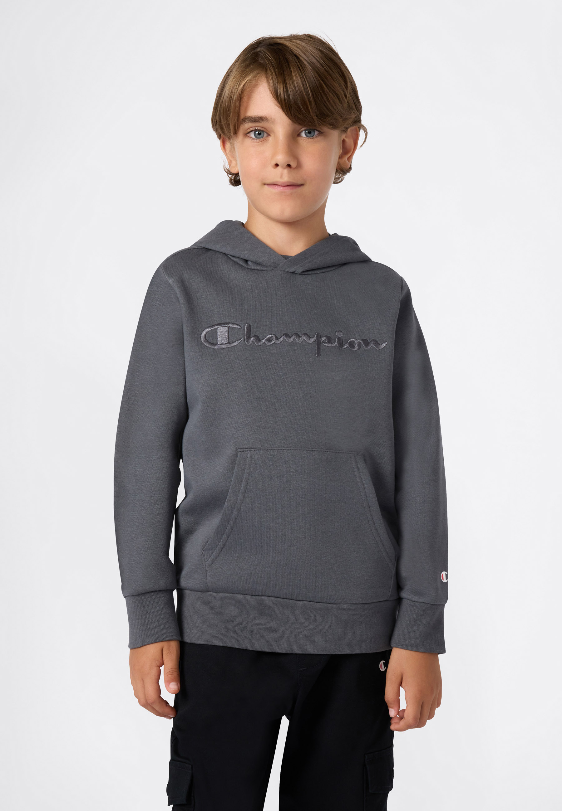 Kapuzensweatshirt CHAMPION "ICONS TONAL Hoodie Large Logo", Kinder, Gr. XL (164/170), fgy, Obermaterial: 73% Baumwolle, 27% Polyester, Sweatshirts Image