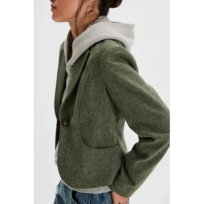 Whip Smart Blazer Jacket at Free People in Forest Green, Size: Medium