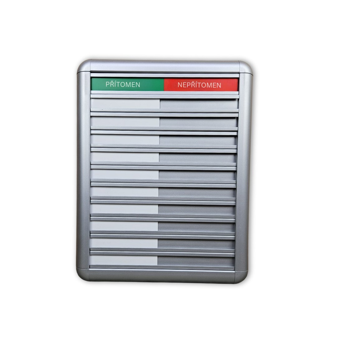 CombiCraft Anwesendheitstafel bzw. Abwesenheitstafel "Přítomen-Nepřítomen" für 10 Personen - 257 x 330 mm Image