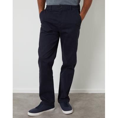 Navy Straight Leg Stretch Waist Chino Trousers