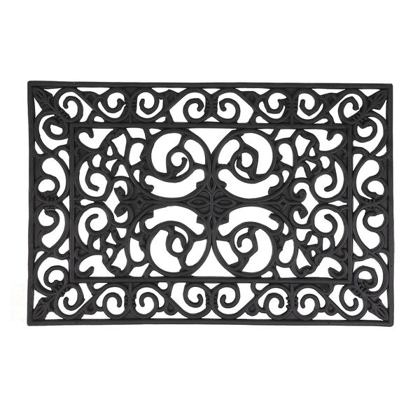 relaxdays Gummi Fußmatte »Ornamente« rechteckig 60 x 40 cm Gusseisen-Look schwarz, 60x0.5 cm Image
